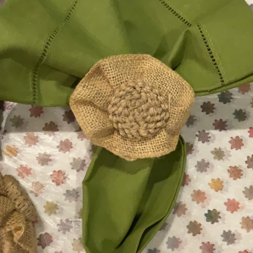 28 Burlap Flower Napkin Rings